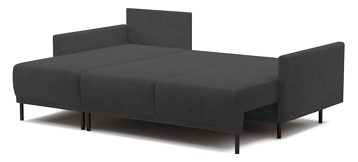 Narożnik rozkładany Hamiel L-kształtny z pojemnikiem uniwersalny niebieskoszary sztruks  - zdjęcie 3