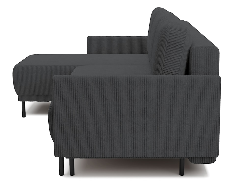 Narożnik rozkładany Hamiel L-kształtny z pojemnikiem uniwersalny niebieskoszary sztruks  - zdjęcie 9