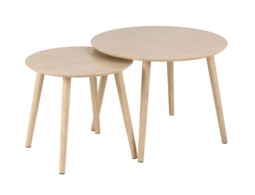 Zestaw dwóch stolików kawowych Hoppler lakierowany bambus 60 i 45 cm