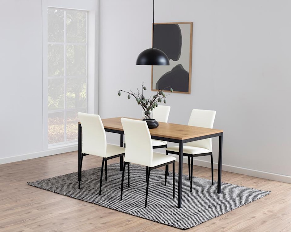 Krzesło tapicerowane Hoseco białe ekoskóra  - zdjęcie 2