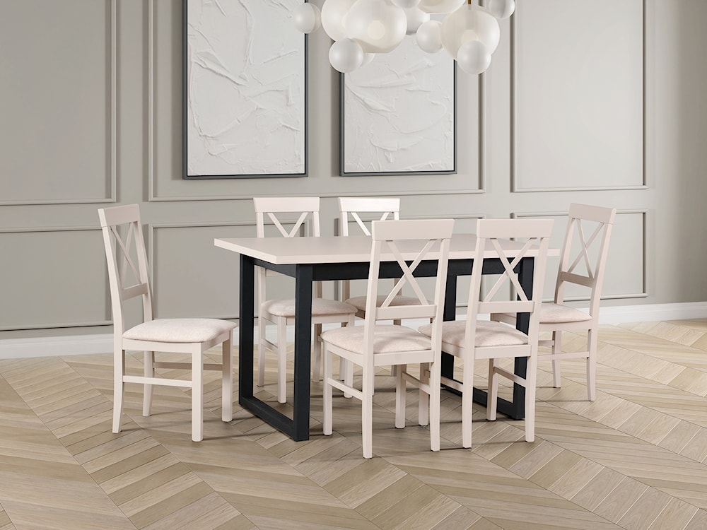 Stół rozkładany do jadalni Flotaro 140-180x80 cm czarny/kaszmir  - zdjęcie 2