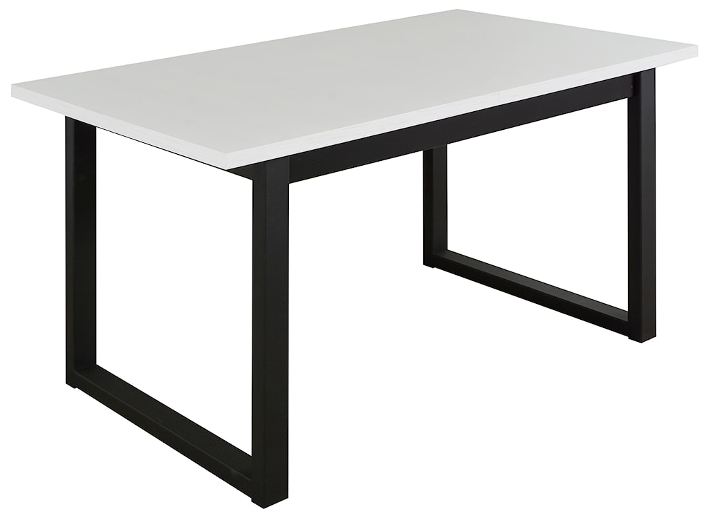 Stół rozkładany do jadalni Flotaro 140-180x80 cm czarny/biały  - zdjęcie 3