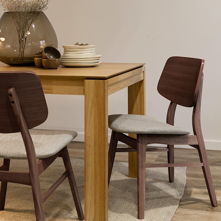 Krzesło drewniane Diates orzech/kremowe  - zdjęcie 3