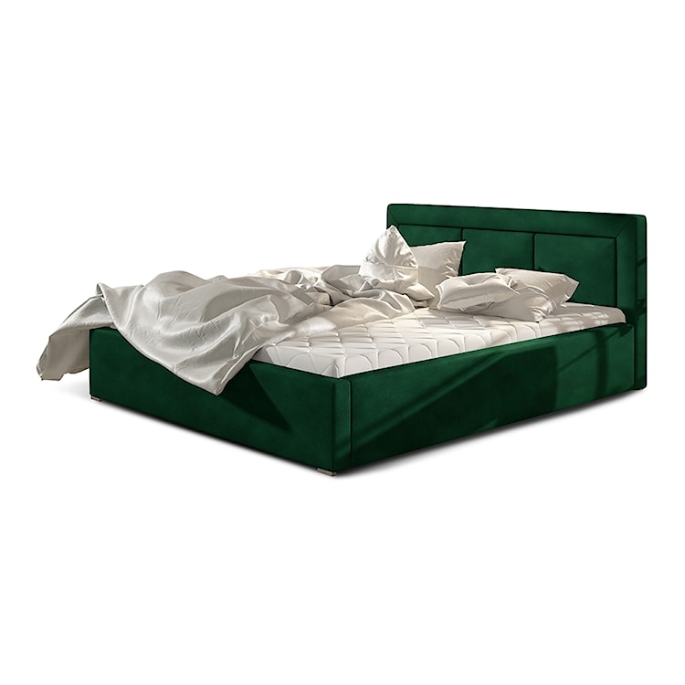 Łóżko tapicerowane Pritoka 160x200 cm z pojemnikiem zielone  - zdjęcie 3