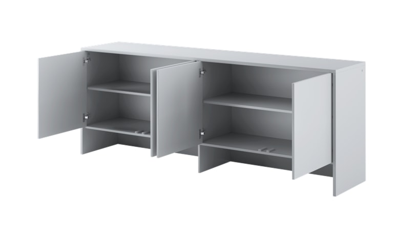 Nadstawka Bed Concept z czterema zamykanymi szafkami 80 cm Szary  - zdjęcie 2