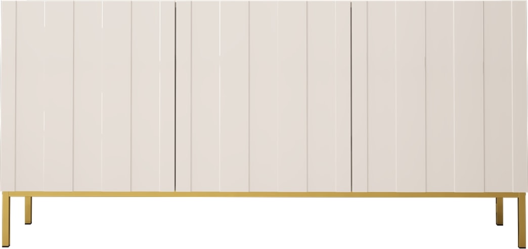Komoda trójdrzwiowa Rumbek 160 cm Biały mat / Biały połysk 