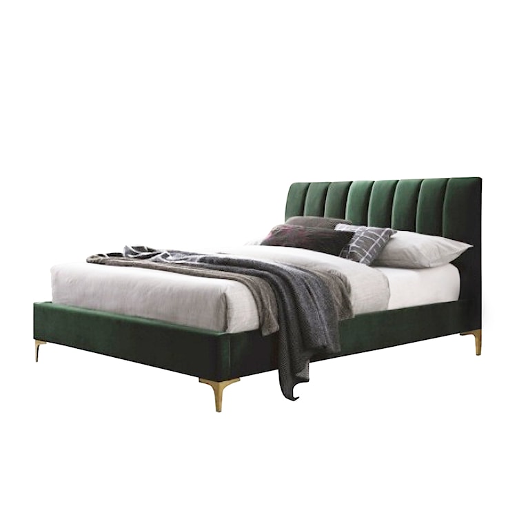 Łóżko tapicerowane Parila zielony welur