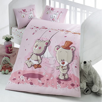 Dziecięca pościel do łóżeczka Bears' Wedding 100x150 cm z dwiema poszewkami na poduszkę 35x45 cm i z prześcieradłem