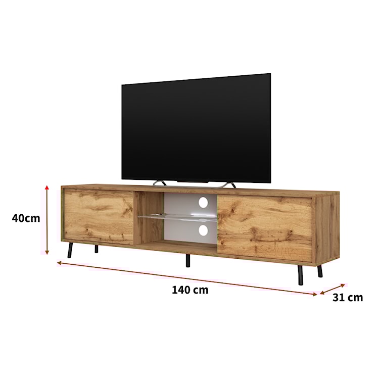 Szafka RTV Lefyr 140 cm Dąb wotan  - zdjęcie 8