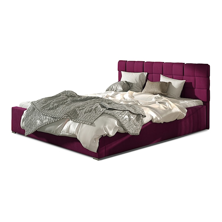 Łóżko tapicerowane Blatna 140x200 cm z pojemnikiem fioletowe velvet hydrofobowy  - zdjęcie 3