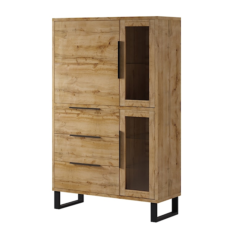 Barek Feliks trzydrzwiowy z trzema szufladami Dąb wotan 