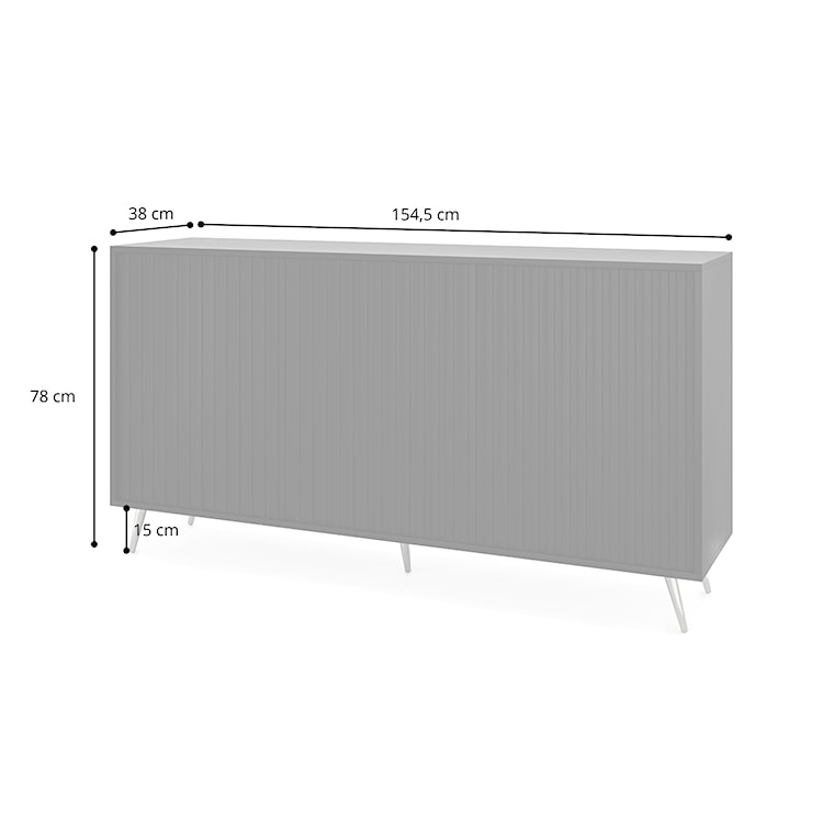 Komoda Bello z lamelowymi frontami 154 cm biała ze złotymi nogami  - zdjęcie 12