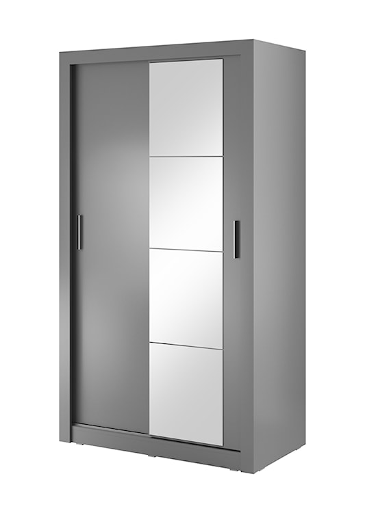 Szafa Arti 120 cm z jednym lustrem i oświetleniem szara 