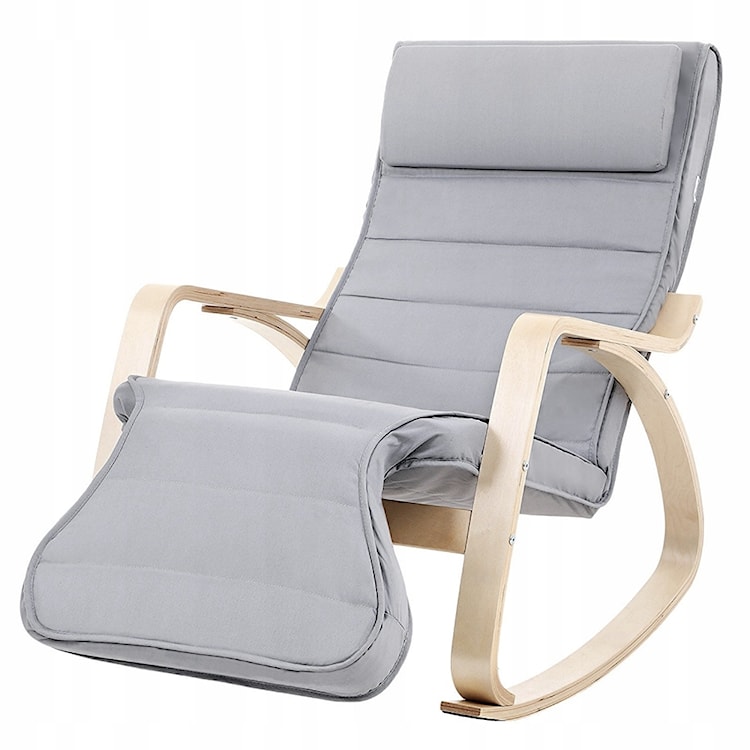 Fotel bujany Lapilli z minimalistycznymi podłokietnikami szary jasny 