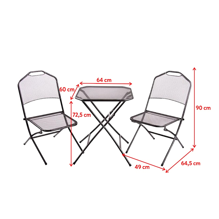Zestaw ogrodowy Arizoith stół z dwoma krzesłami  - zdjęcie 8