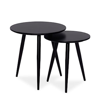 Zestaw stolików Melison średnica 40 cm i 50 cm Czarny