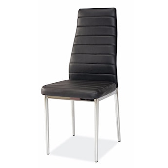 Krzesło tapicerowane Lastad czarne na błyszczącej podstawie