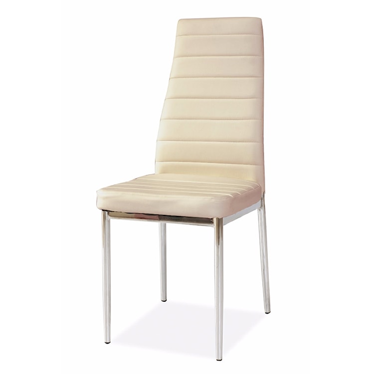 Krzesło tapicerowane Lastad kremowe na błyszczącej podstawie 
