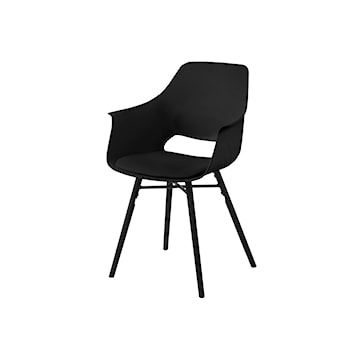 Krzesło Berchez czarne z czarną podstawą