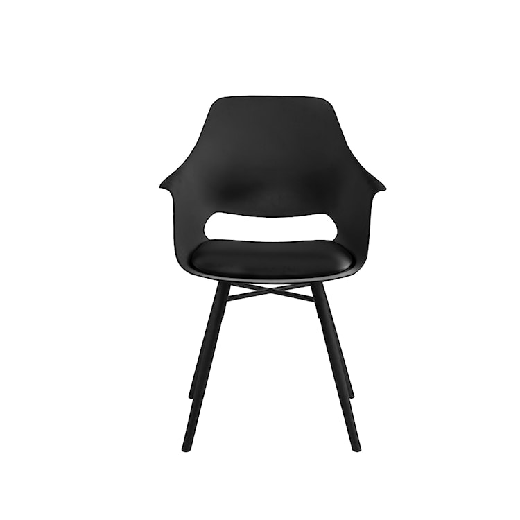 Krzesło Berchez czarne z czarną podstawą  - zdjęcie 7