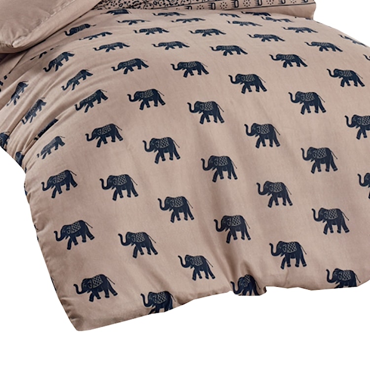Komplet pościeli Indie 140x220 cm z poszewką na poduszkę 50x70 cm granatowe słonie  - zdjęcie 4