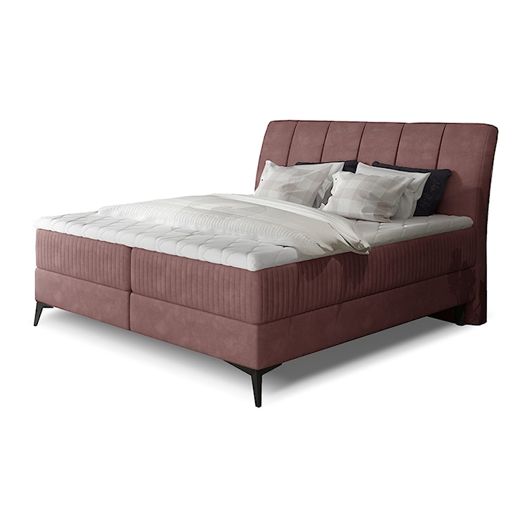 Łóżko kontynentalne Daleya 160x200 cm z pojemnikiem różowe  - zdjęcie 3