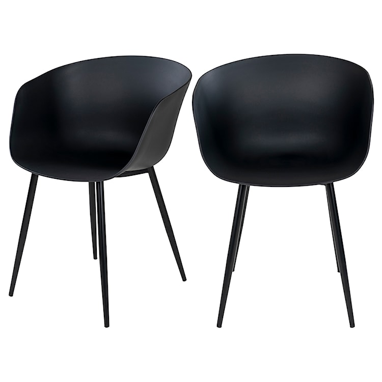 Zestaw dwóch krzeseł ogrodowych Feyra z tworzywa sztucznego czarne