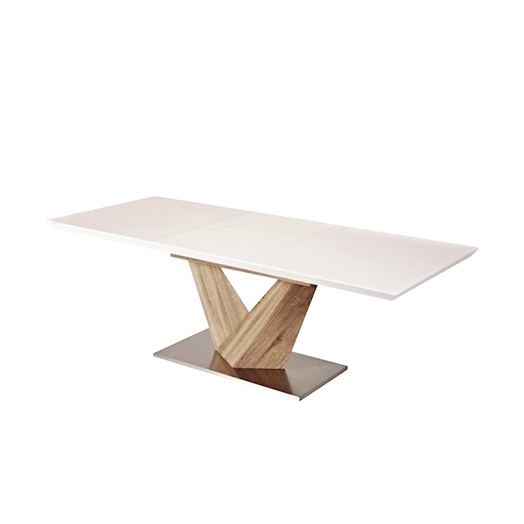 Stół rozkładany Aramoko 160-220x90 cm sonoma - biały 