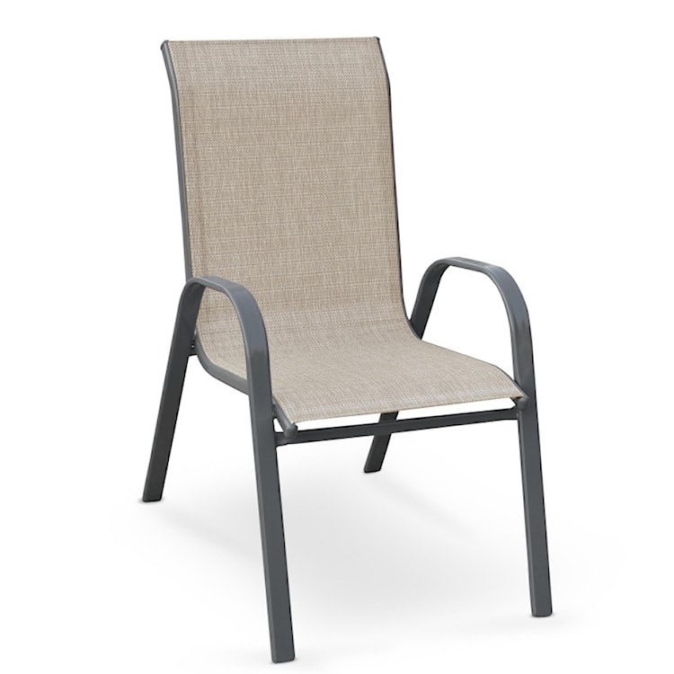 Krzesło ogrodowe Eixo stalowa rama popielate  - zdjęcie 4