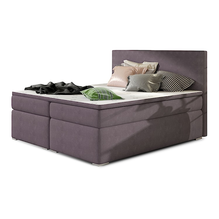 Łóżko kontynentalne Glimer 180x200 cm z pojemnikiem fioletowe welur  - zdjęcie 3