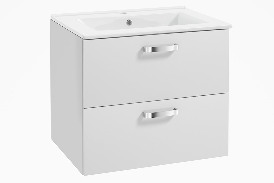 Szafka łazienkowa z umywalką Blea z dwoma szufladami biała  - zdjęcie 2
