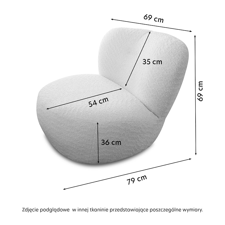 Fotel obrotowy Nicolino ciemnobeżowy boucle  - zdjęcie 9
