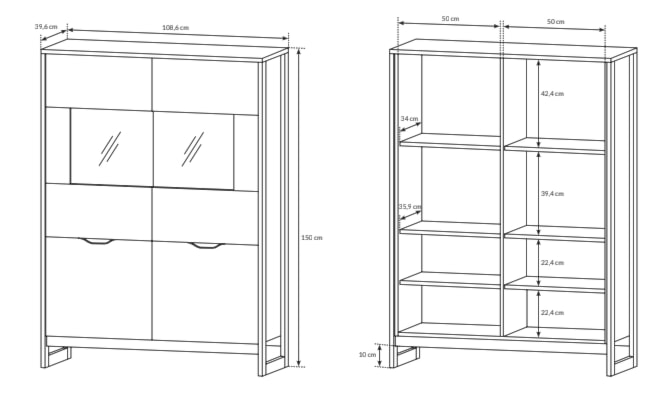 Witryna niska Varse 109 cm dąb sand grange / matera z oświetleniem   - zdjęcie 7