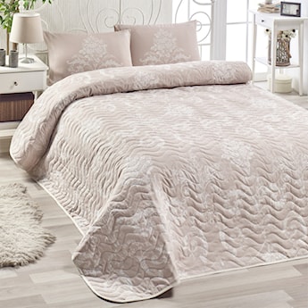 Narzuta Neriel 160x220 cm z poszewką na poduszkę 50x70 cm kremowe zdobienia