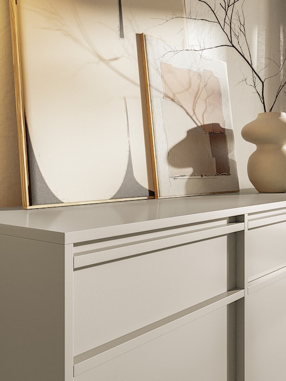 Komoda trzydrzwiowa Evo z szufladami i stelażem 154 cm kaszmir  - zdjęcie 6