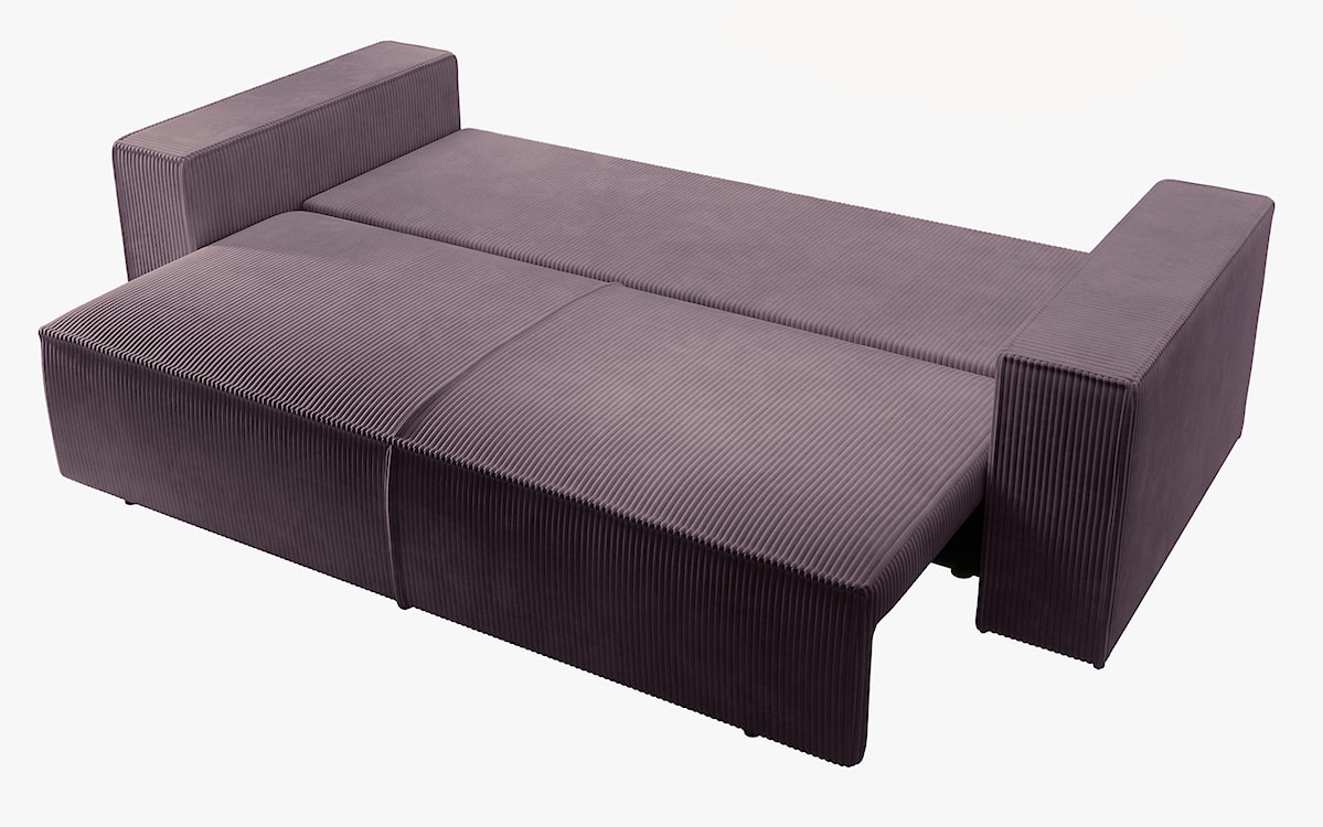 Kanapa rozkładana trzyosobowa Farese z pojemnikiem różowa sztruks  - zdjęcie 5