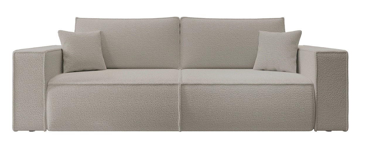 Kanapa rozkładana trzyosobowa Farese z pojemnikiem brązowa boucle 