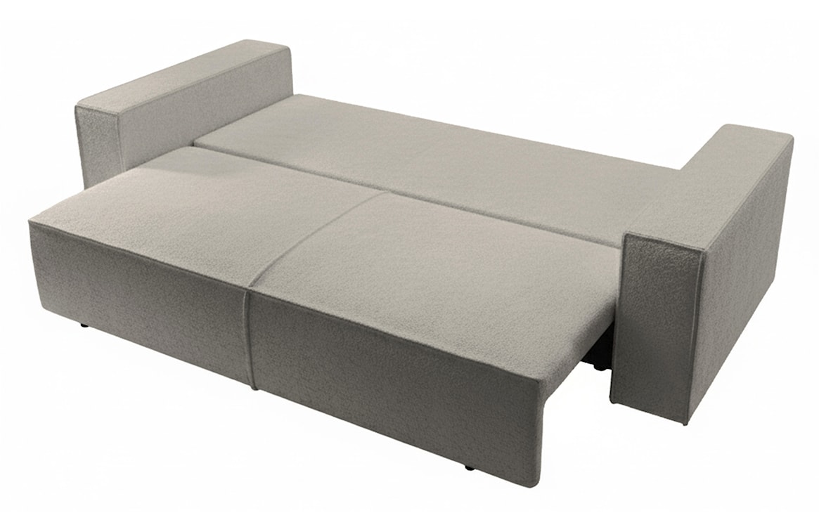 Kanapa rozkładana trzyosobowa Farese z pojemnikiem brązowa boucle  - zdjęcie 3