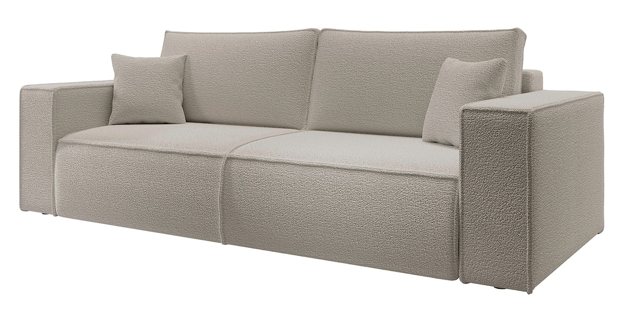 Kanapa rozkładana trzyosobowa Farese z pojemnikiem brązowa boucle  - zdjęcie 6