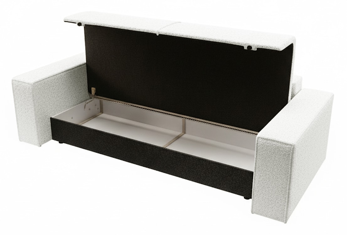 Kanapa rozkładana trzyosobowa Farese z pojemnikiem kremowa boucle  - zdjęcie 5