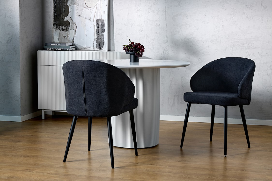 Krzesło tapicerowane Atiblle grafitowa plecionka  - zdjęcie 3