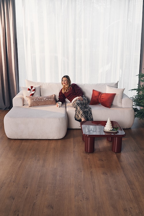 Stolik kawowy Vellity 70x70 cm bordowy wysoki połysk  - zdjęcie 3