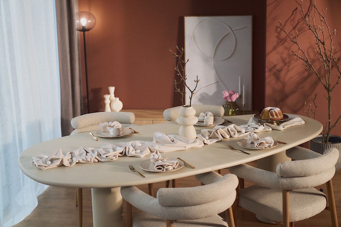 Stół do jadalni Innations 230x120 cm szaro-beżowy z efektem mikrocementu  - zdjęcie 5