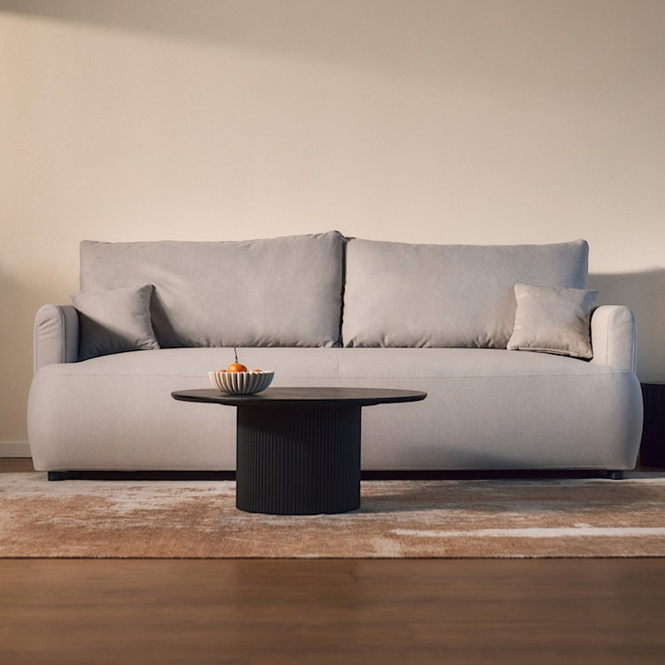 Stolik kawowy Tarnel okrągły średnica 80 cm fornir czarny jesion  - zdjęcie 3