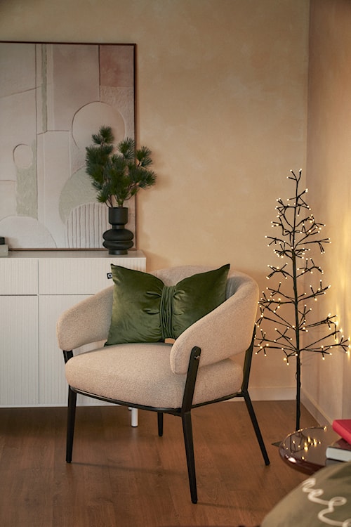 Fotel wypoczynkowy Symbled w tkaninie boucle beżowe  - zdjęcie 5