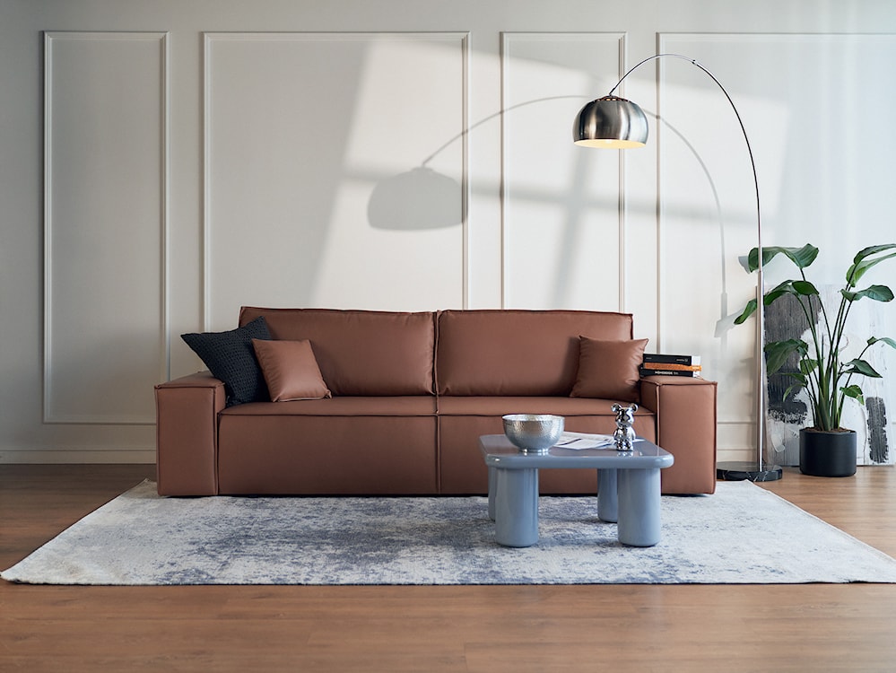 Stolik kawowy Vellity 70x70 cm błękitny wysoki połysk  - zdjęcie 5