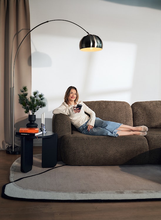 Stolik kawowy okragły Preffines S średnica 50 cm jesion czarny  - zdjęcie 3