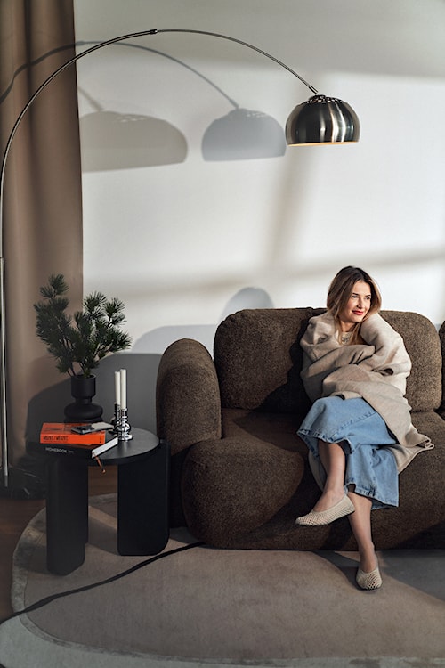 Stolik kawowy okragły Preffines S średnica 50 cm jesion czarny  - zdjęcie 5