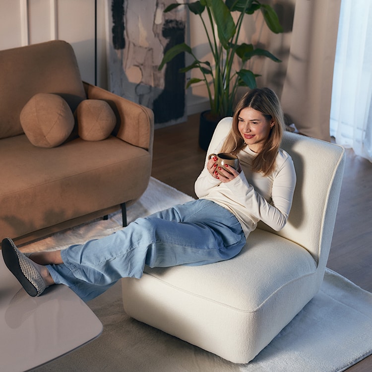 Fotel wypoczynkowy Miterte kremowy  - zdjęcie 5