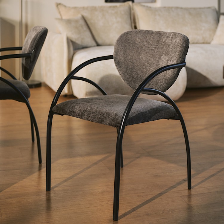 Krzesło tapicerowane Novaric grafitowy szenil  - zdjęcie 3